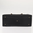 GUCCI Bamboo Hand Bag Leather Black Auth ep11149-5