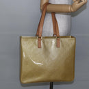 LOUIS VUITTON Monogram Vernis Columbus Tote Bag Beige M91023 LV Auth ep11155-22