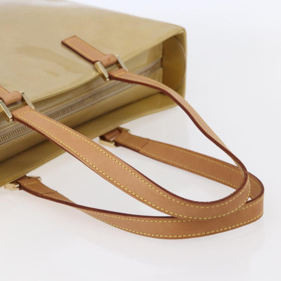 LOUIS VUITTON Monogram Vernis Columbus Tote Bag Beige M91023 LV Auth ep11155