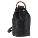 GUCCI Bamboo Body Bag Leather Black Auth ep11156-1