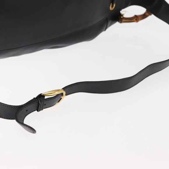 GUCCI Bamboo Body Bag Leather Black Auth ep11156