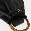GUCCI Bamboo Body Bag Leather Black Auth ep11156-6