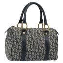 Christian Dior Trotter Canvas Hand Bag Canvas Navy Auth ep11158-1