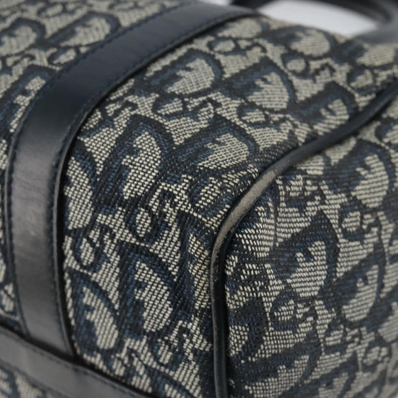 Christian Dior Trotter Canvas Hand Bag Canvas Navy Auth ep11158