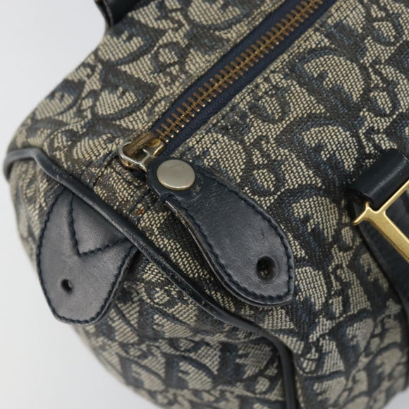 Christian Dior Trotter Canvas Hand Bag Canvas Navy Auth ep11158