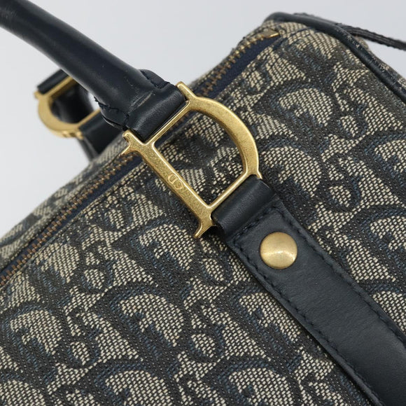 Christian Dior Trotter Canvas Hand Bag Canvas Navy Auth ep11158