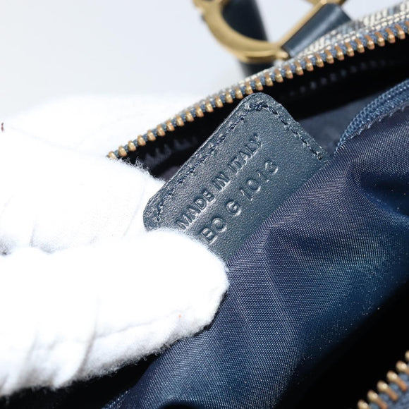 Christian Dior Trotter Canvas Hand Bag Canvas Navy Auth ep11158