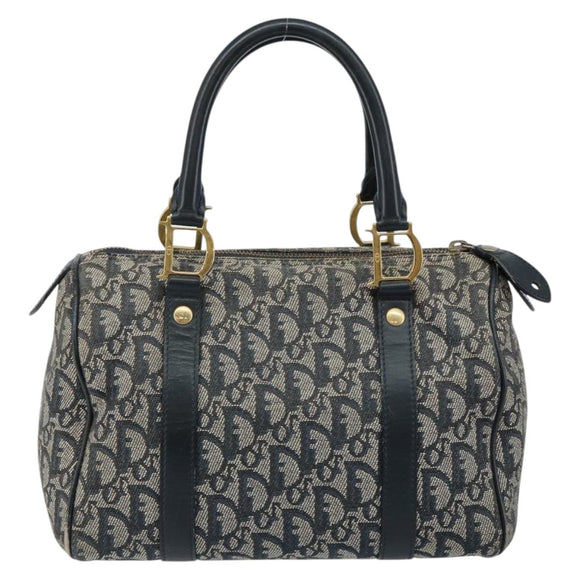 Christian Dior Trotter Canvas Hand Bag Canvas Navy Auth ep11158