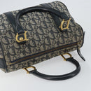 Christian Dior Trotter Canvas Hand Bag Canvas Navy Auth ep11158-6