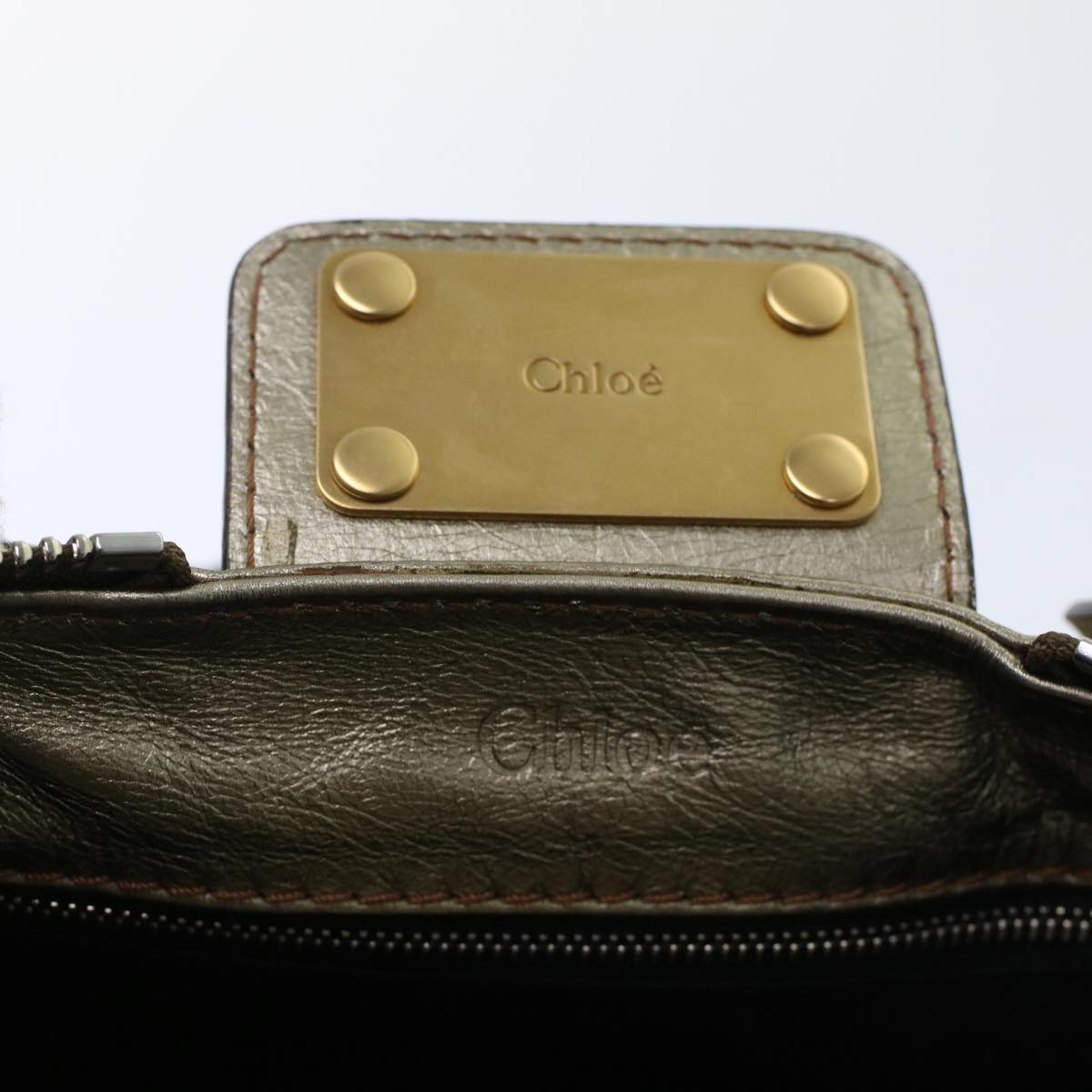 Chloe Paddington Hand Bag Leather Gold Auth ep1116