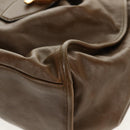 GUCCI Horsebit Shoulder Bag Leather Khaki Auth ep11163-14