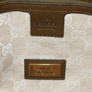 GUCCI Horsebit Shoulder Bag Leather Khaki Auth ep11163-18