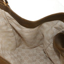 GUCCI Horsebit Shoulder Bag Leather Khaki Auth ep11163-20