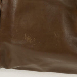 GUCCI Horsebit Shoulder Bag Leather Khaki Auth ep11163 - 0