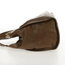 GUCCI Horsebit Shoulder Bag Leather Khaki Auth ep11163-4