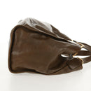 GUCCI Horsebit Shoulder Bag Leather Khaki Auth ep11163-5