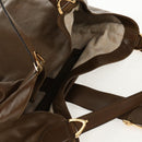 GUCCI Horsebit Shoulder Bag Leather Khaki Auth ep11163-7