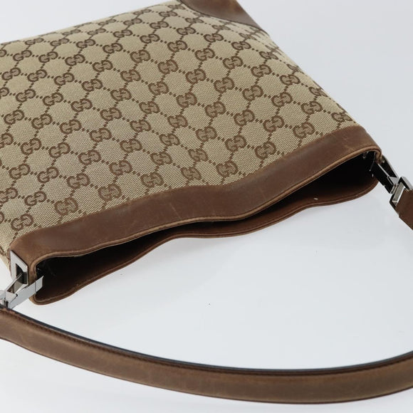 GUCCI GG Canvas Shoulder Bag Beige Brown Auth ep11167