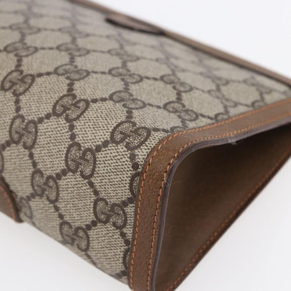 GUCCI GG Supreme Web Sherry Line Bag PVC Beige Gold 89 01 032 Auth ep11168