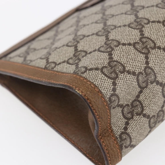 GUCCI GG Supreme Web Sherry Line Bag PVC Beige Gold 89 01 032 Auth ep11168