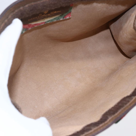 GUCCI GG Supreme Web Sherry Line Bag PVC Beige Gold 89 01 032 Auth ep11168