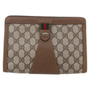 GUCCI GG Supreme Web Sherry Line Bag PVC Beige Gold 89 01 032 Auth ep11168-13