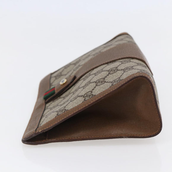 GUCCI GG Supreme Web Sherry Line Bag PVC Beige Gold 89 01 032 Auth ep11168