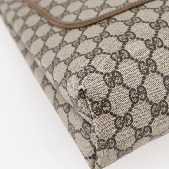GUCCI GG Supreme Web Sherry Line Tote Bag PVC Beige 37 02 2140 Auth ep11172