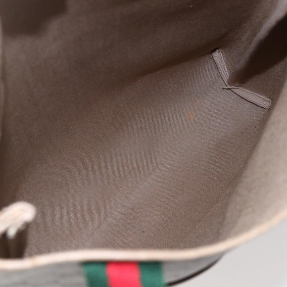 GUCCI GG Supreme Web Sherry Line Tote Bag PVC Beige 37 02 2140 Auth ep11172