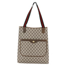 GUCCI GG Supreme Web Sherry Line Tote Bag PVC Beige 37 02 2140 Auth ep11172-13