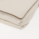 PRADA Shoulder Bag Leather White Gold Auth ep11182-11