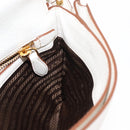 PRADA Shoulder Bag Leather White Gold Auth ep11182-20