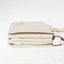 PRADA Shoulder Bag Leather White Gold Auth ep11182-4