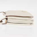 PRADA Shoulder Bag Leather White Gold Auth ep11182-5