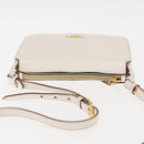 PRADA Shoulder Bag Leather White Gold Auth ep11182-6