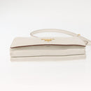 PRADA Shoulder Bag Leather White Gold Auth ep11182-9