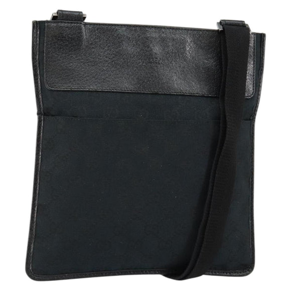 GUCCI GG Canvas Umhängetasche Schwarz Silber 27639 Auth ep11186A