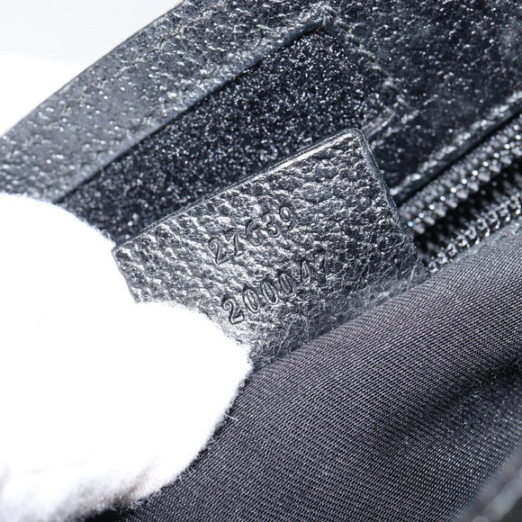 GUCCI GG Canvas Shoulder Bag Black Silver 27639 Auth ep11186