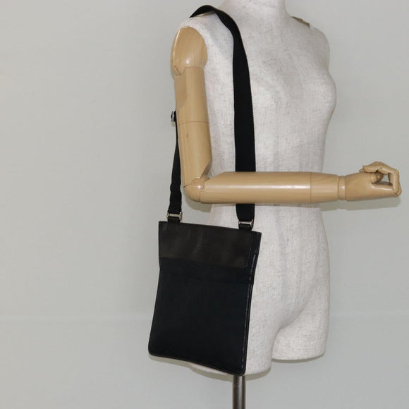 GUCCI GG Canvas Shoulder Bag Black Silver 27639 Auth ep11186A