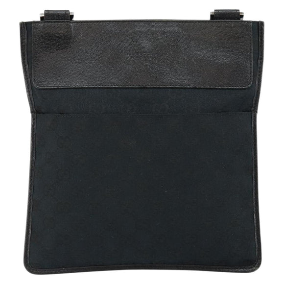 GUCCI GG Canvas Shoulder Bag Black Silver 27639 Auth ep11186A