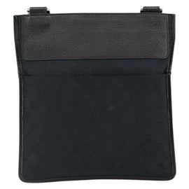 GUCCI GG Canvas Shoulder Bag Black Silver 27639 Auth ep11186 - 0