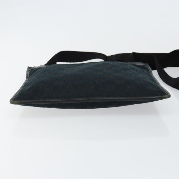 GUCCI GG Canvas Shoulder Bag Black Silver 27639 Auth ep11186A