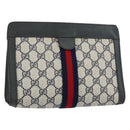 GUCCI GG Supreme Sherry Line Clutch Bag PVC Navy Fuchsia 89 01 001 Auth ep11187-1
