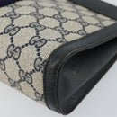 GUCCI GG Supreme Sherry Line Clutch Bag PVC Navy Fuchsia 89 01 001 Auth ep11187-8