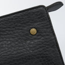 Burberrys Clutch Bag Leather Black Auth ep11188-17