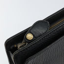 Burberrys Clutch Bag Leather Black Auth ep11188-9