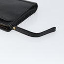 Burberrys Clutch Bag Leather Black Auth ep11188-8