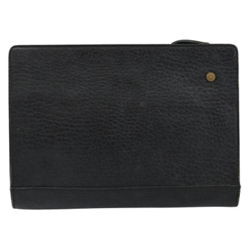 Burberrys Clutch Bag Leather Black Auth ep11188 - 0