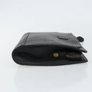 Burberrys Clutch Bag Leather Black Auth ep11188-3