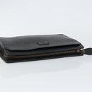 Burberrys Clutch Bag Leather Black Auth ep11188-5